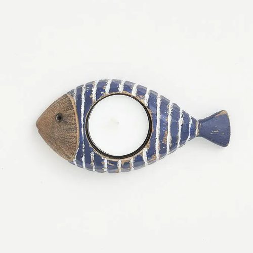 Portavelas pez a rayas