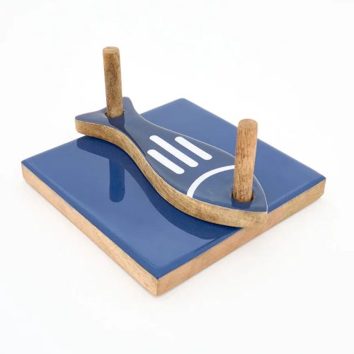 Servilletero madera esmaltada pez x2)