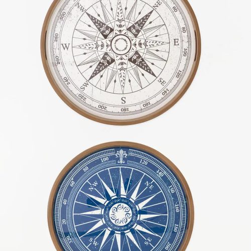 Set de 2 bandejas de madera esmaltada rosa de los vientos |