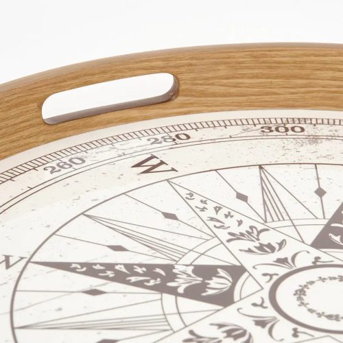 Set de 2 bandejas de madera esmaltada rosa de los vientos |