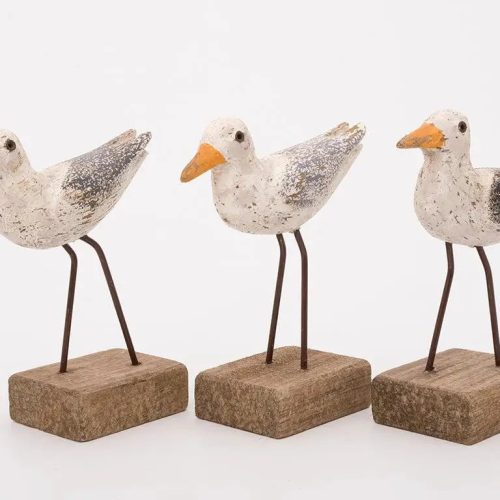 Set de 3 pájaros con base