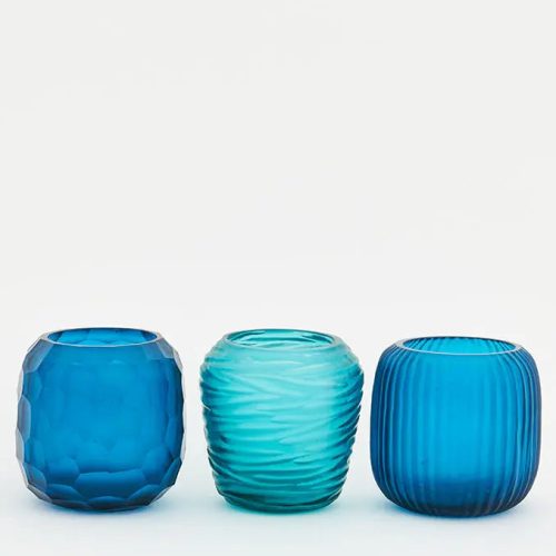 Portavelas de cristal set 3