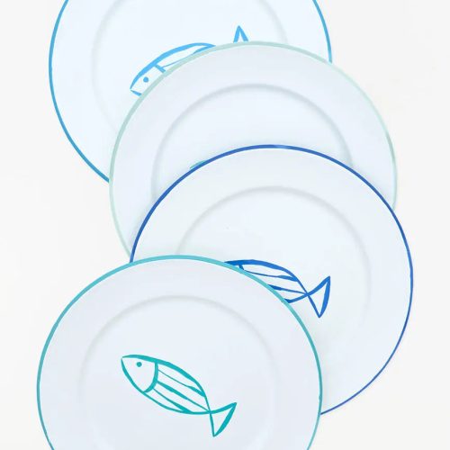 Plato grande pez set 4