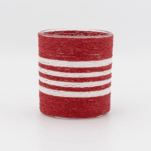 Portavelas de cristal rayas h:9set2