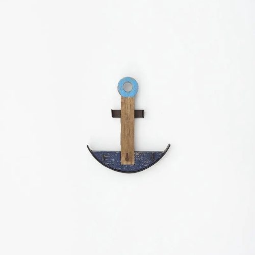 Portallaves ancla de metal y madera