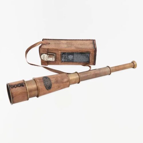 Telescopio con estuche de cuero