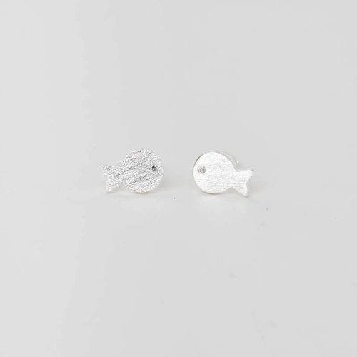 Pendientes de plata pez